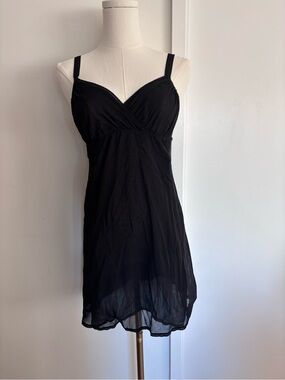 On Gossamer Lined Chemise Babydoll Slip Black Small